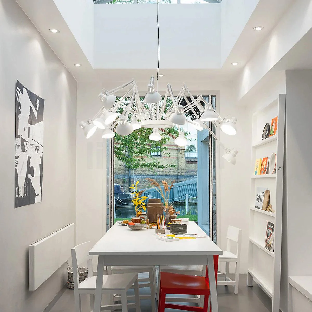 Lustra Chandelier Black Adjustable Multi Arm - Image 3