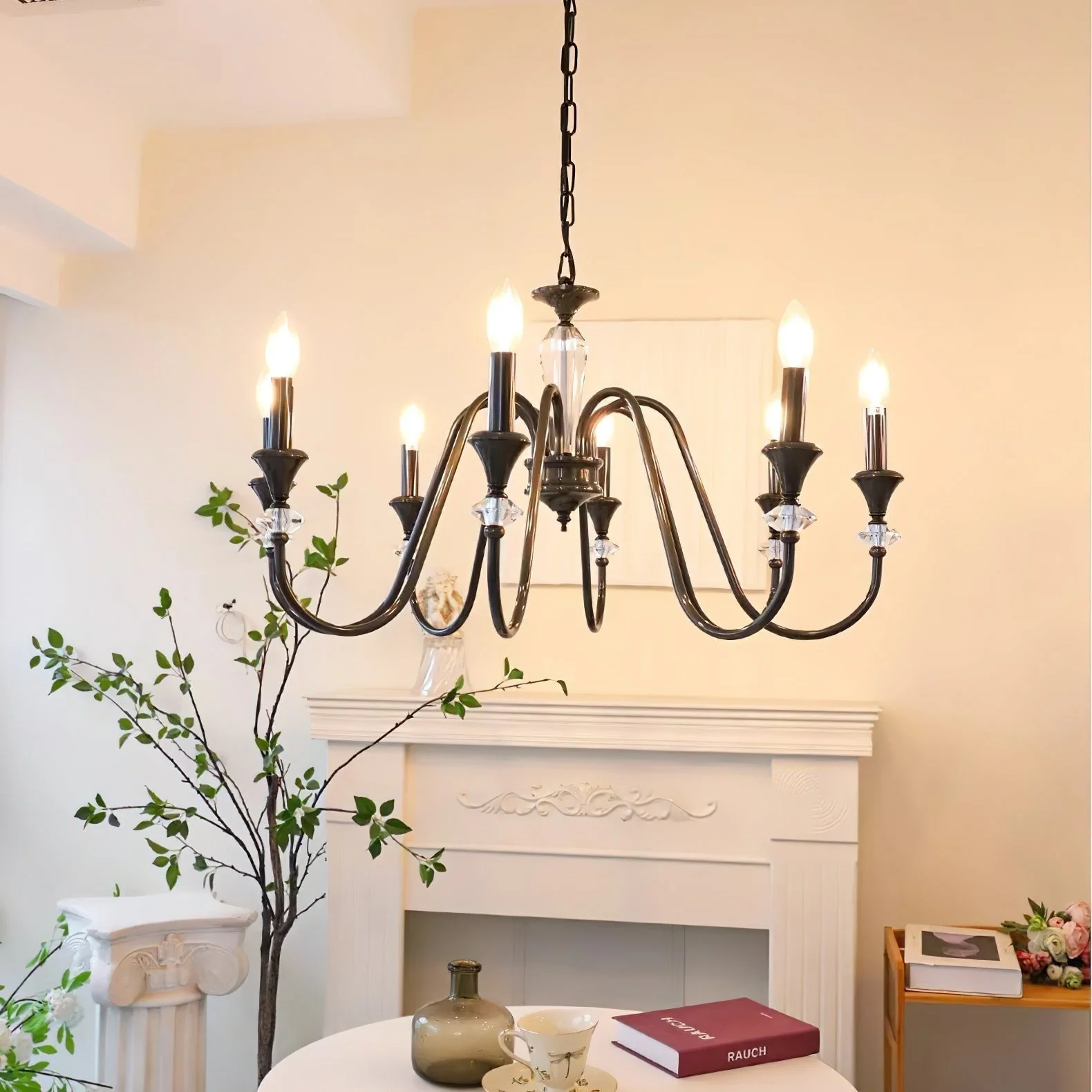 Lustra Chandelier Black & Crystal Candelabra - Image 16