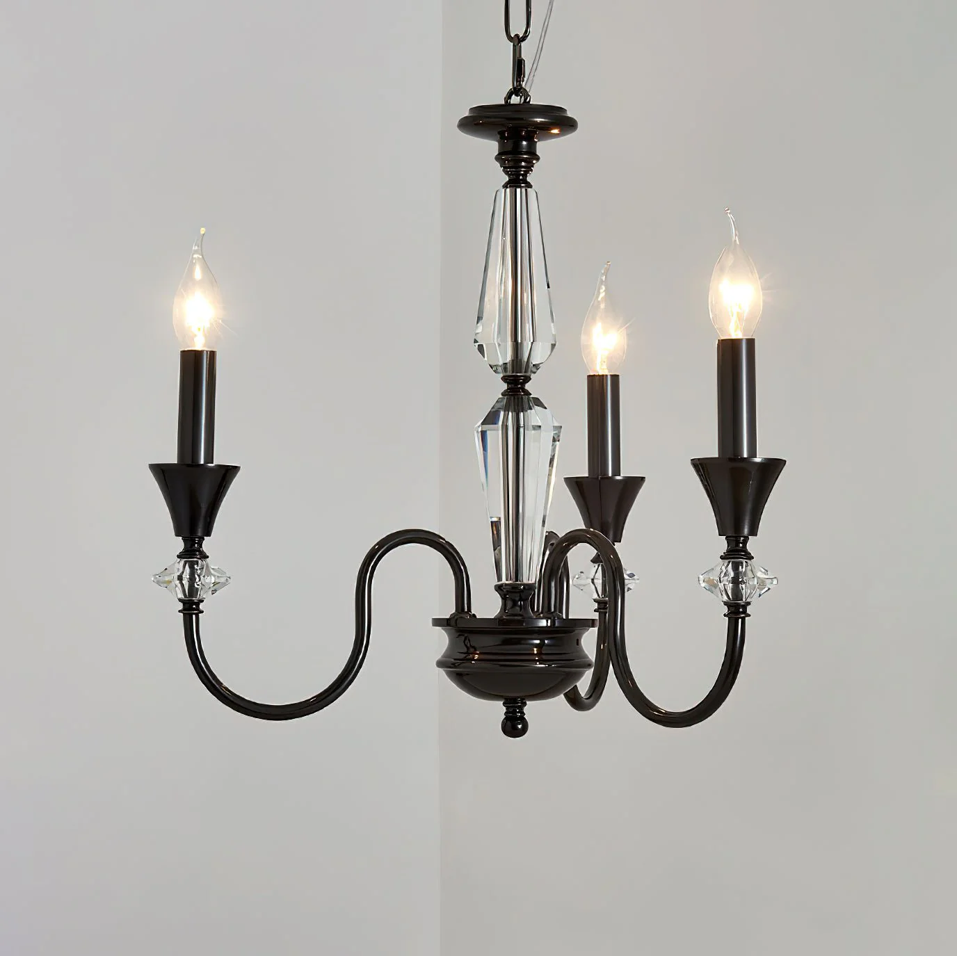 Lustra Chandelier Black & Crystal Candelabra - Image 19