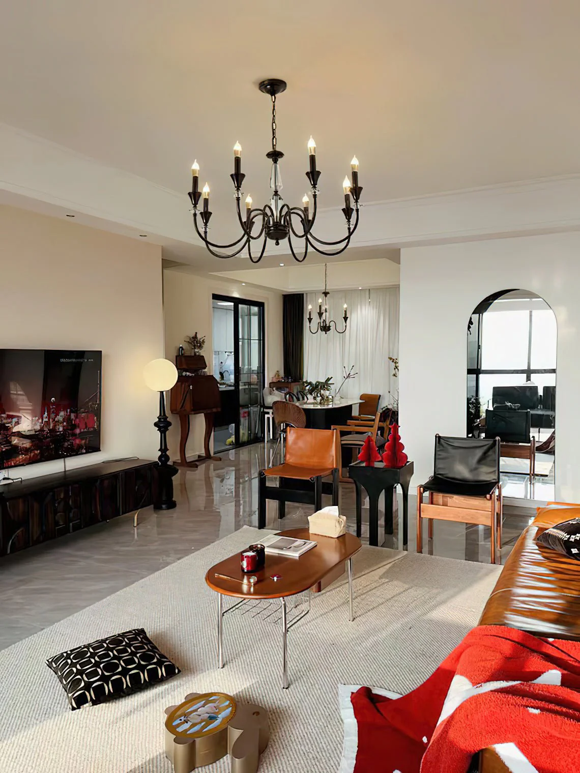 Lustra Chandelier Black & Crystal Candelabra - Image 25