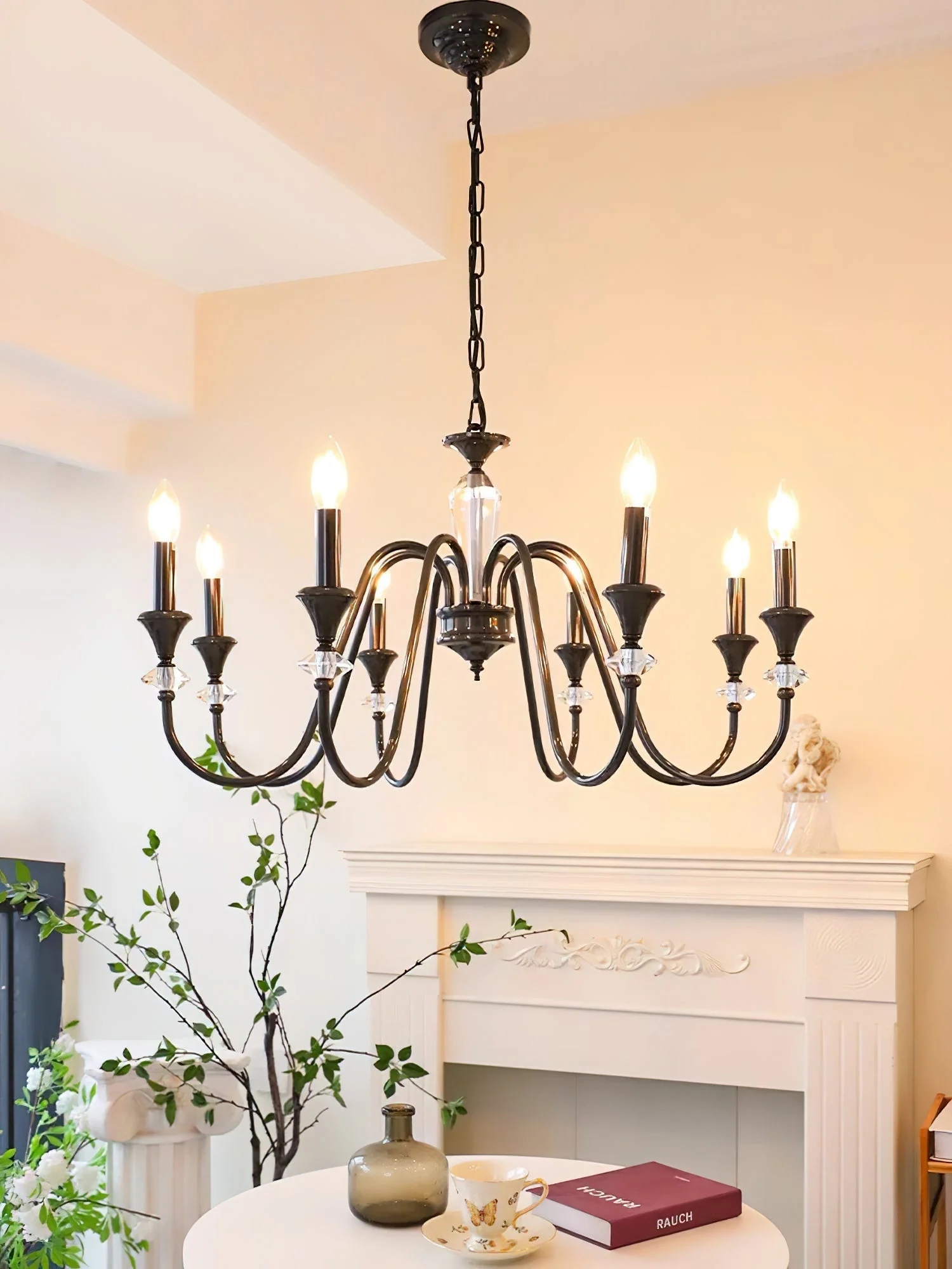 Lustra Chandelier Black & Crystal Candelabra - Image 30