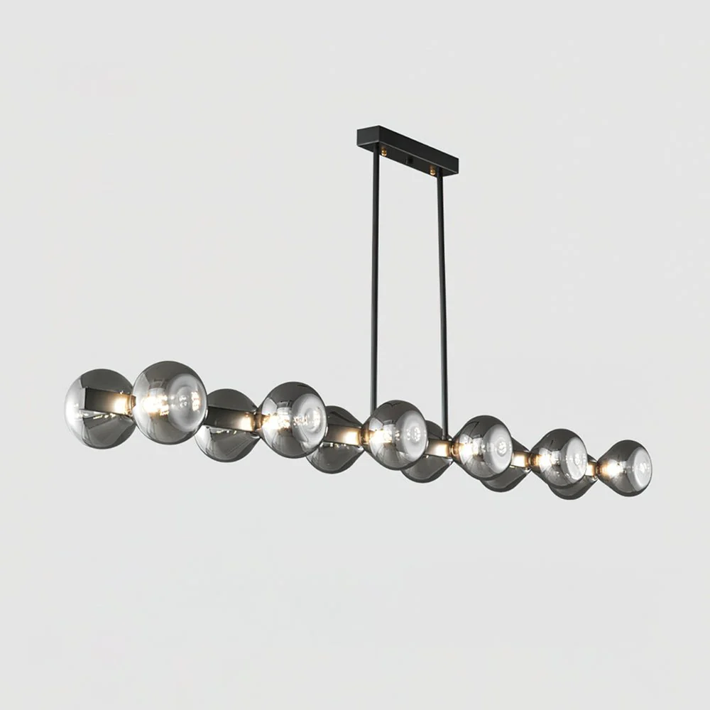 Lustra Chandelier Black Frame Smoked Glass Bold - Image 2