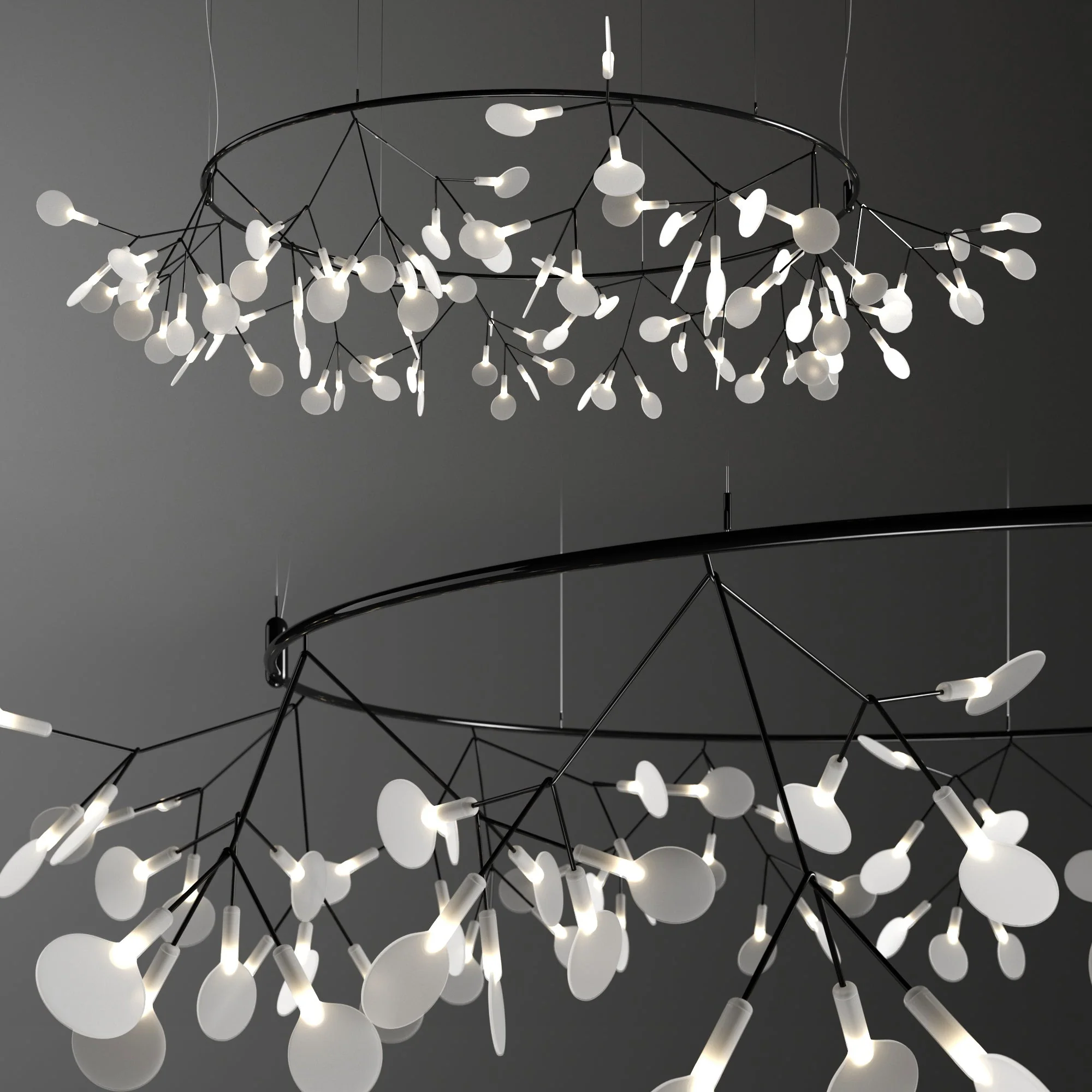 Lustra Chandelier Black Ring Firefly Branch - Image 17