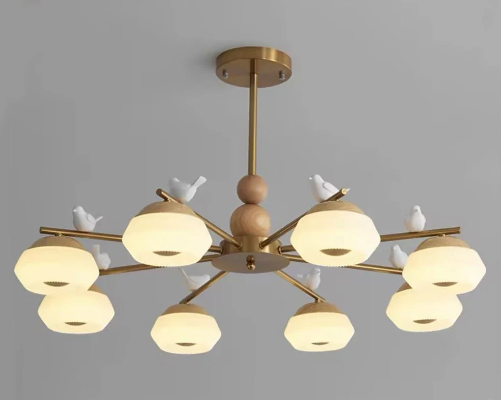 Lustra Chandelier Brass Bird Ozawa Elegant - Image 10