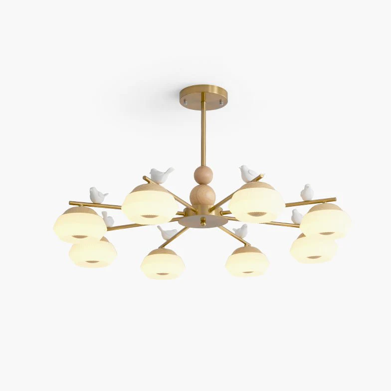 Lustra Chandelier Brass Bird Ozawa Elegant - Image 11