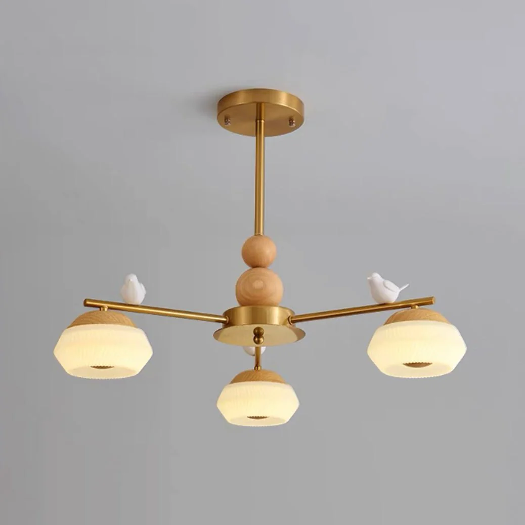 Lustra Chandelier Brass Bird Ozawa Elegant - Image 15