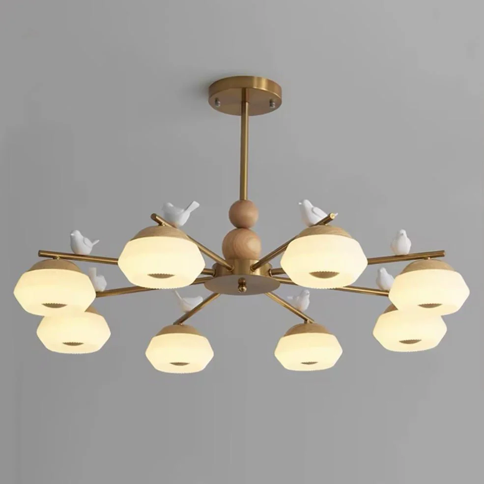 Lustra Chandelier Brass Bird Ozawa Elegant - Image 17