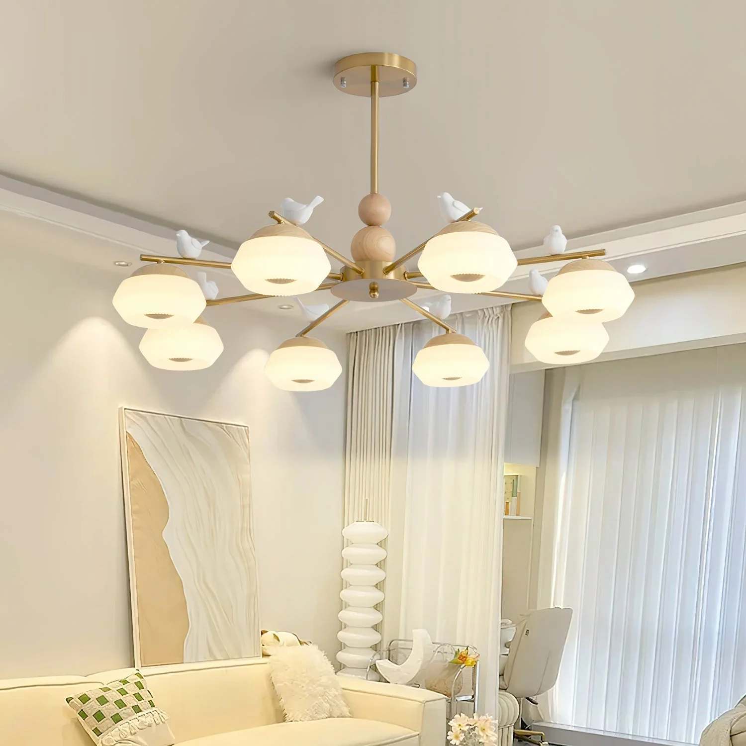 Lustra Chandelier Brass Bird Ozawa Elegant - Image 2