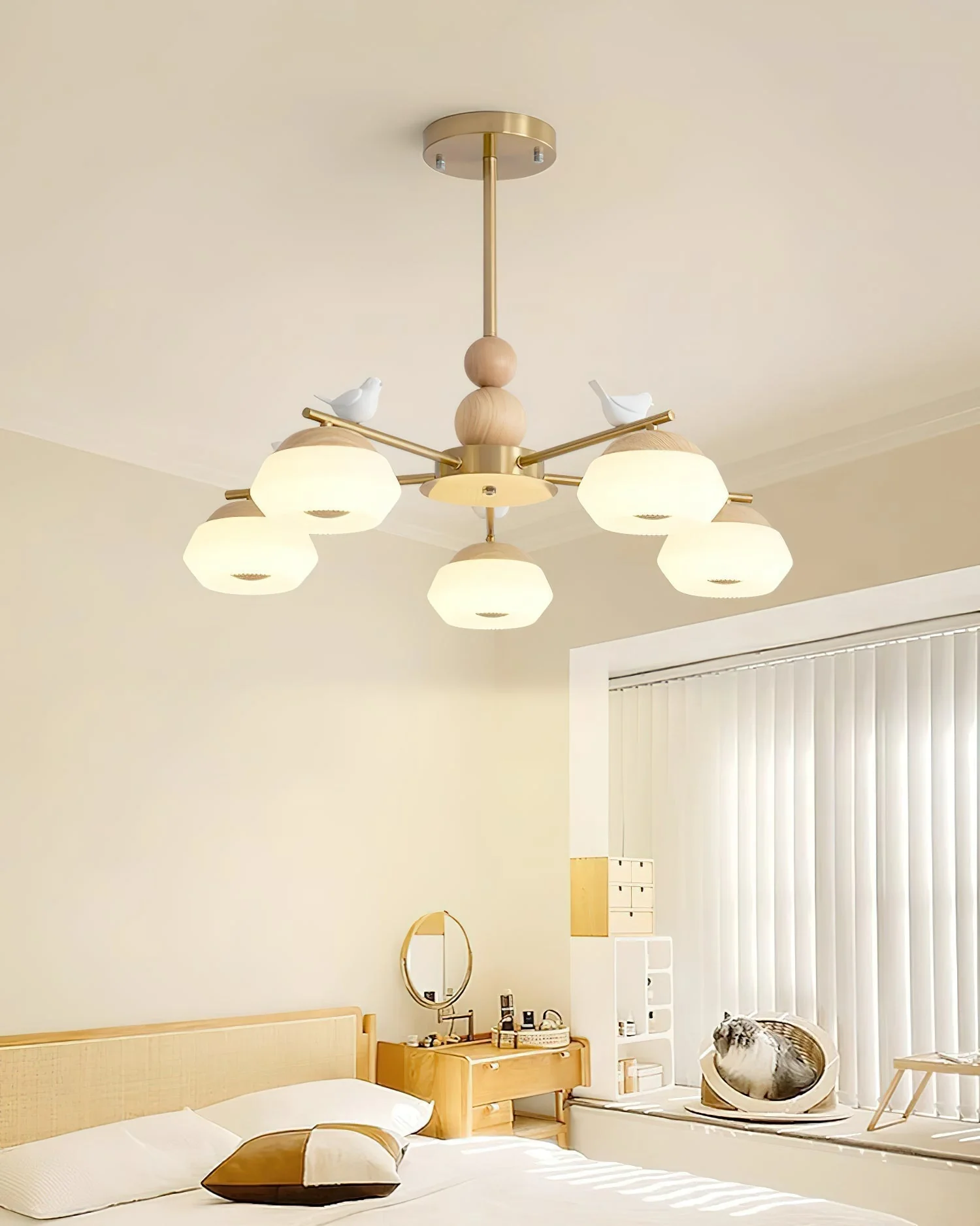 Lustra Chandelier Brass Bird Ozawa Elegant - Image 4
