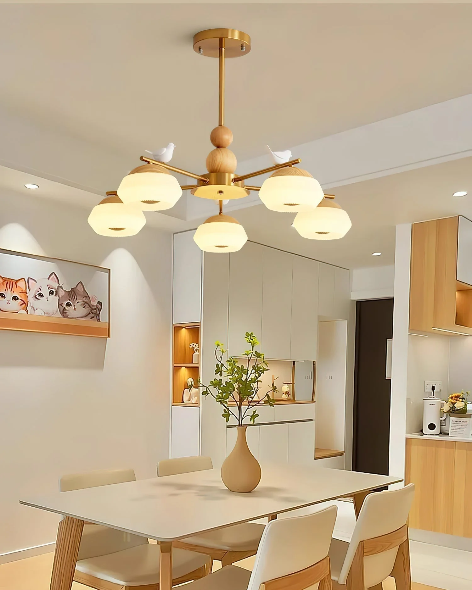 Lustra Chandelier Brass Bird Ozawa Elegant - Image 5