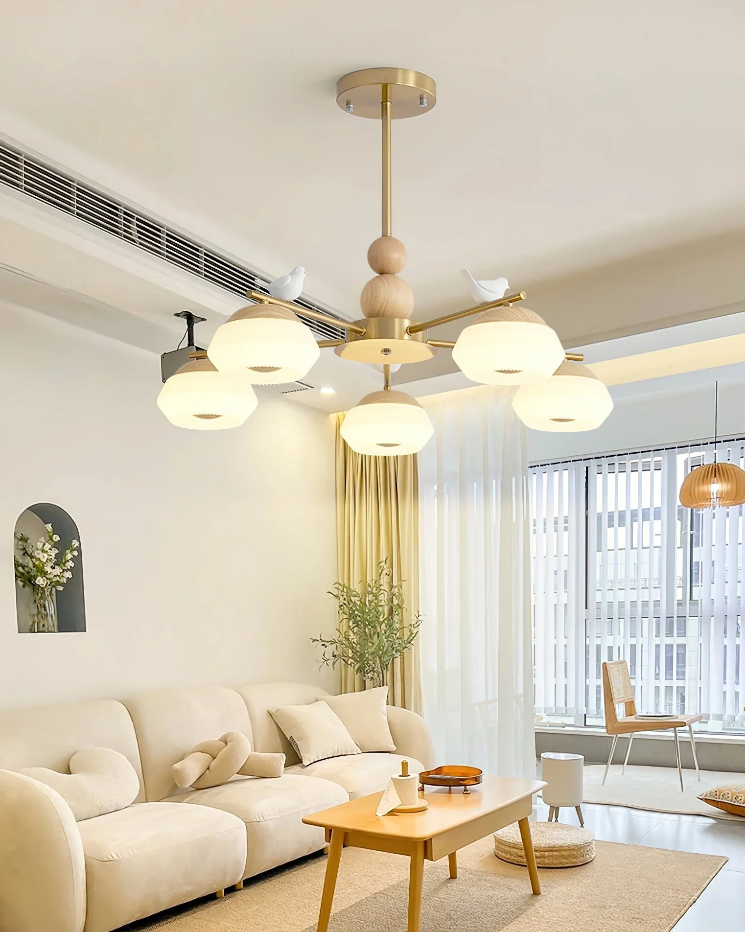 Lustra Chandelier Brass Bird Ozawa Elegant - Image 6