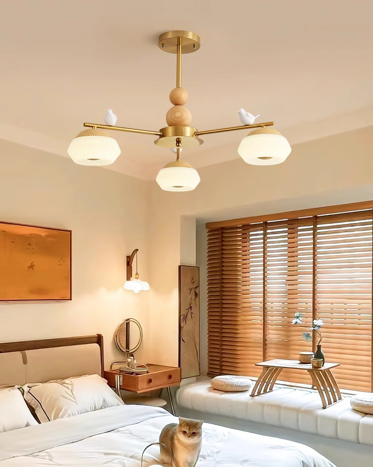 Lustra Chandelier Brass Bird Ozawa Elegant - Image 7