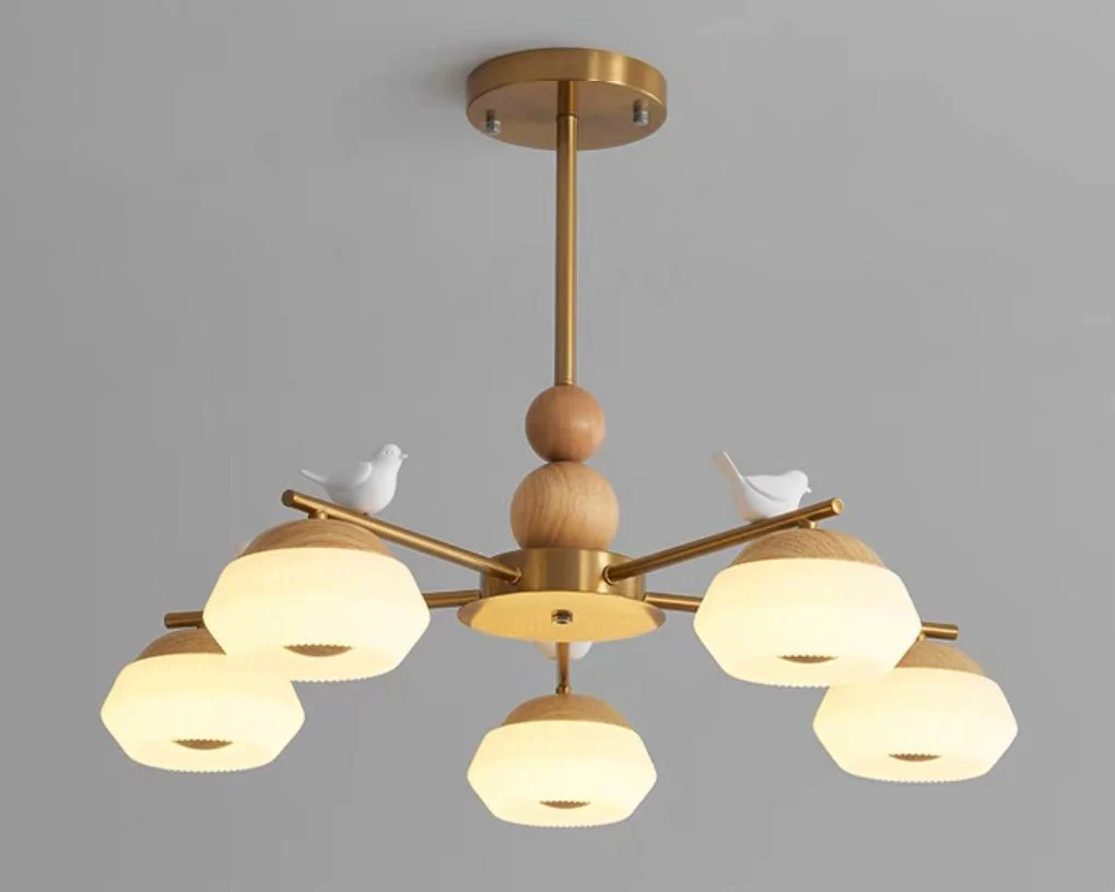 Lustra Chandelier Brass Bird Ozawa Elegant - Image 9