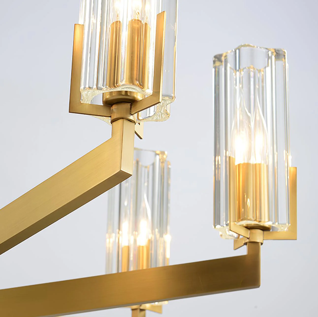 Lustra Chandelier Brass Glass Modern - Image 13
