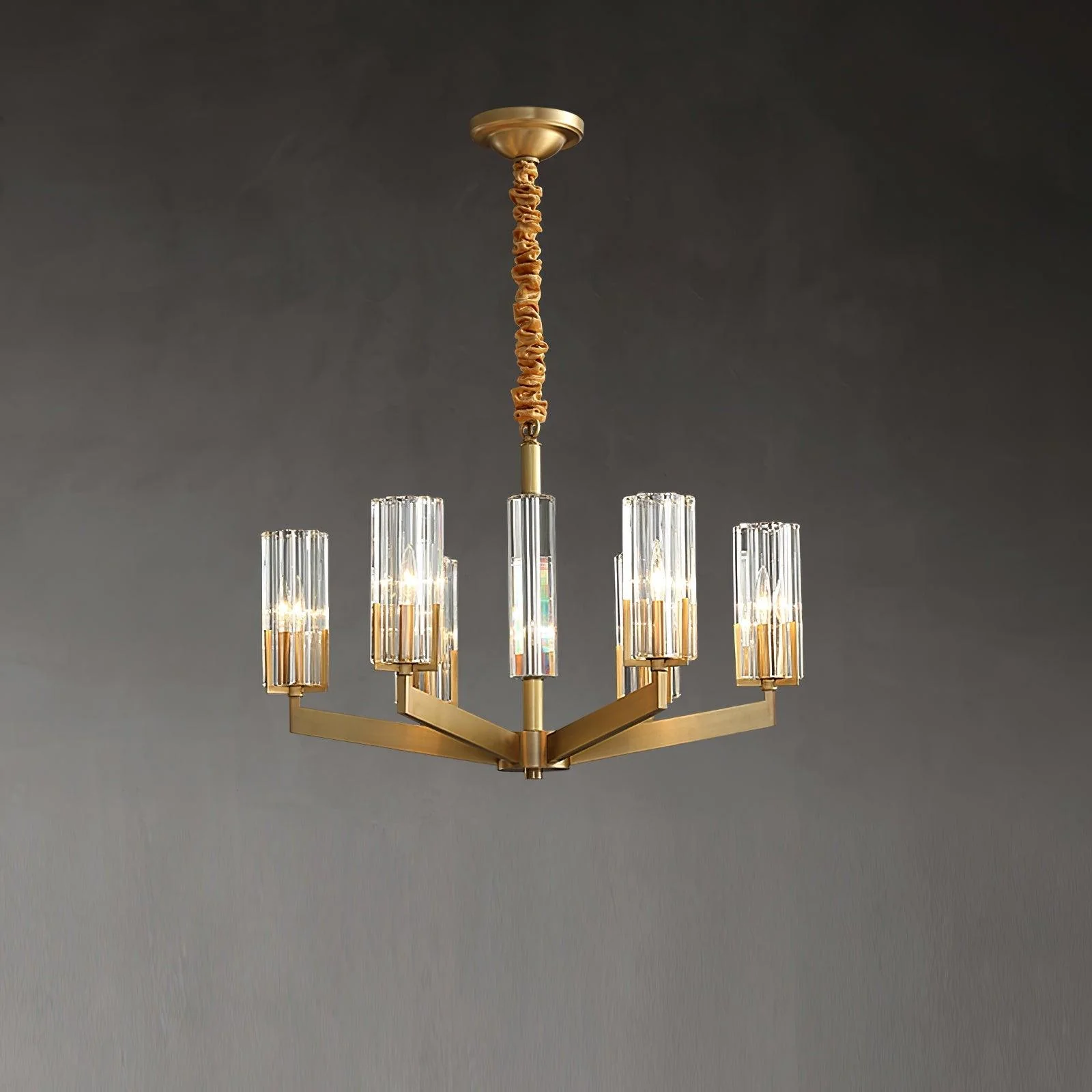 Lustra Chandelier Brass Glass Modern - Image 21