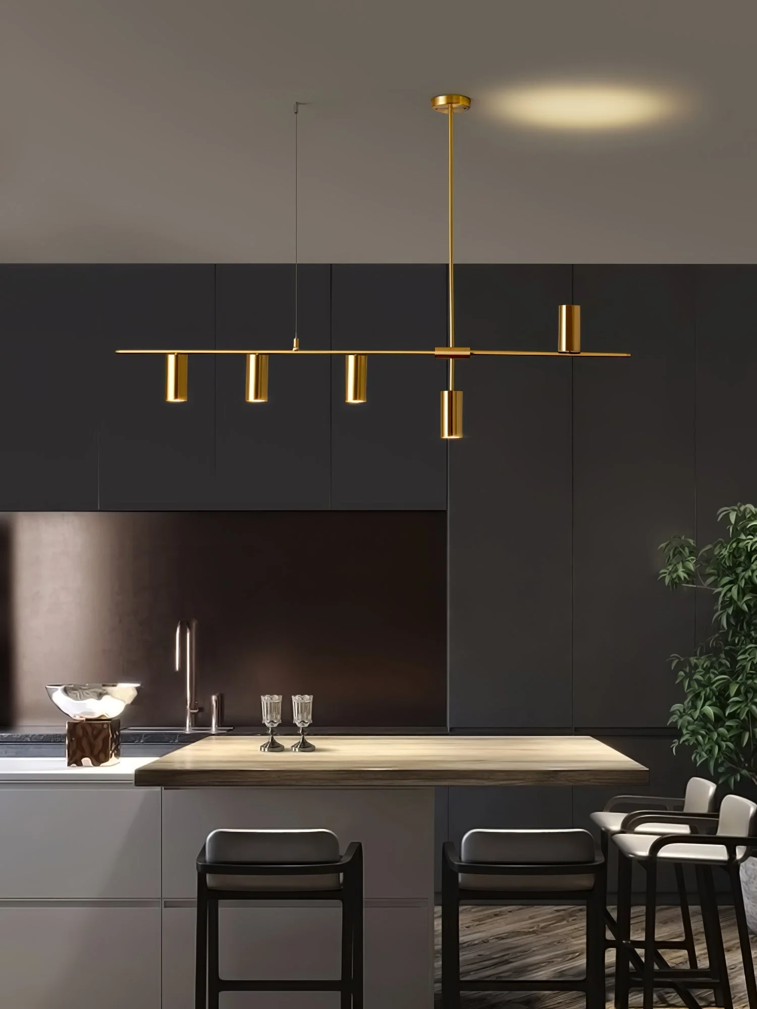 Lustra Chandelier Brass Linear Cassandra Elegant - Image 13