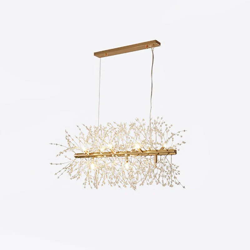 Lustra Chandelier Brass Linear Crystal Branch - Image 31