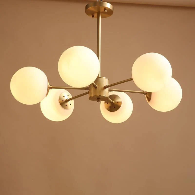 Lustra Chandelier Brass Opal Glass - Image 11