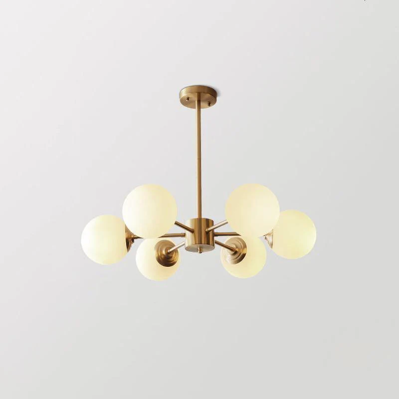 Lustra Chandelier Brass Opal Glass - Image 24