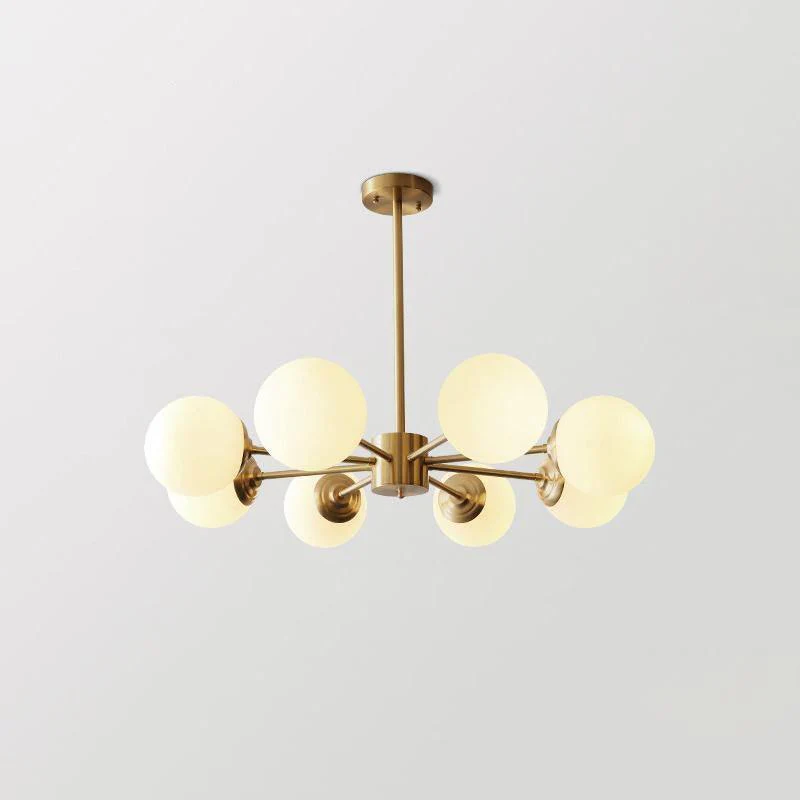 Lustra Chandelier Brass Opal Glass - Image 25