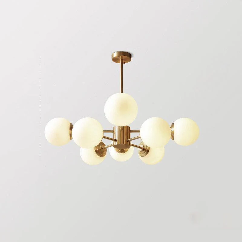 Lustra Chandelier Brass Opal Glass - Image 26
