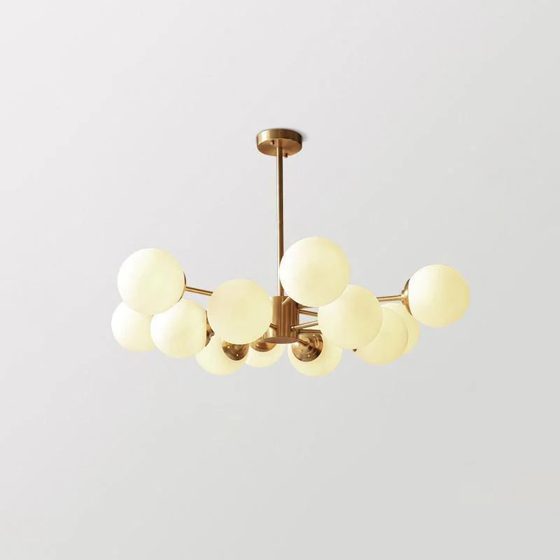 Lustra Chandelier Brass Opal Glass - Image 27