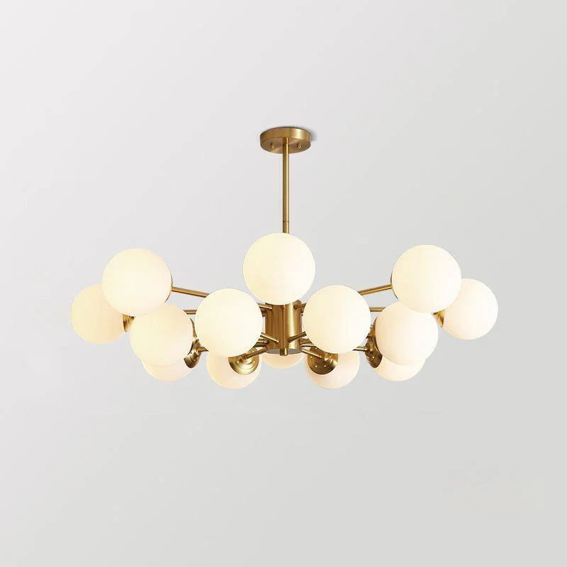 Lustra Chandelier Brass Opal Glass - Image 37