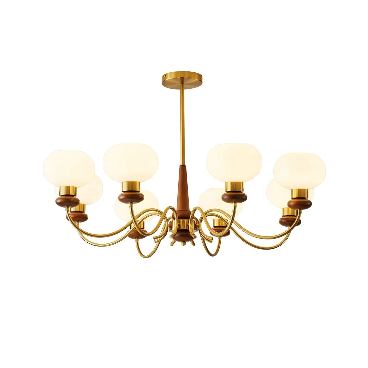 Lustra Chandelier Brass Wood Globe Classic - Image 6