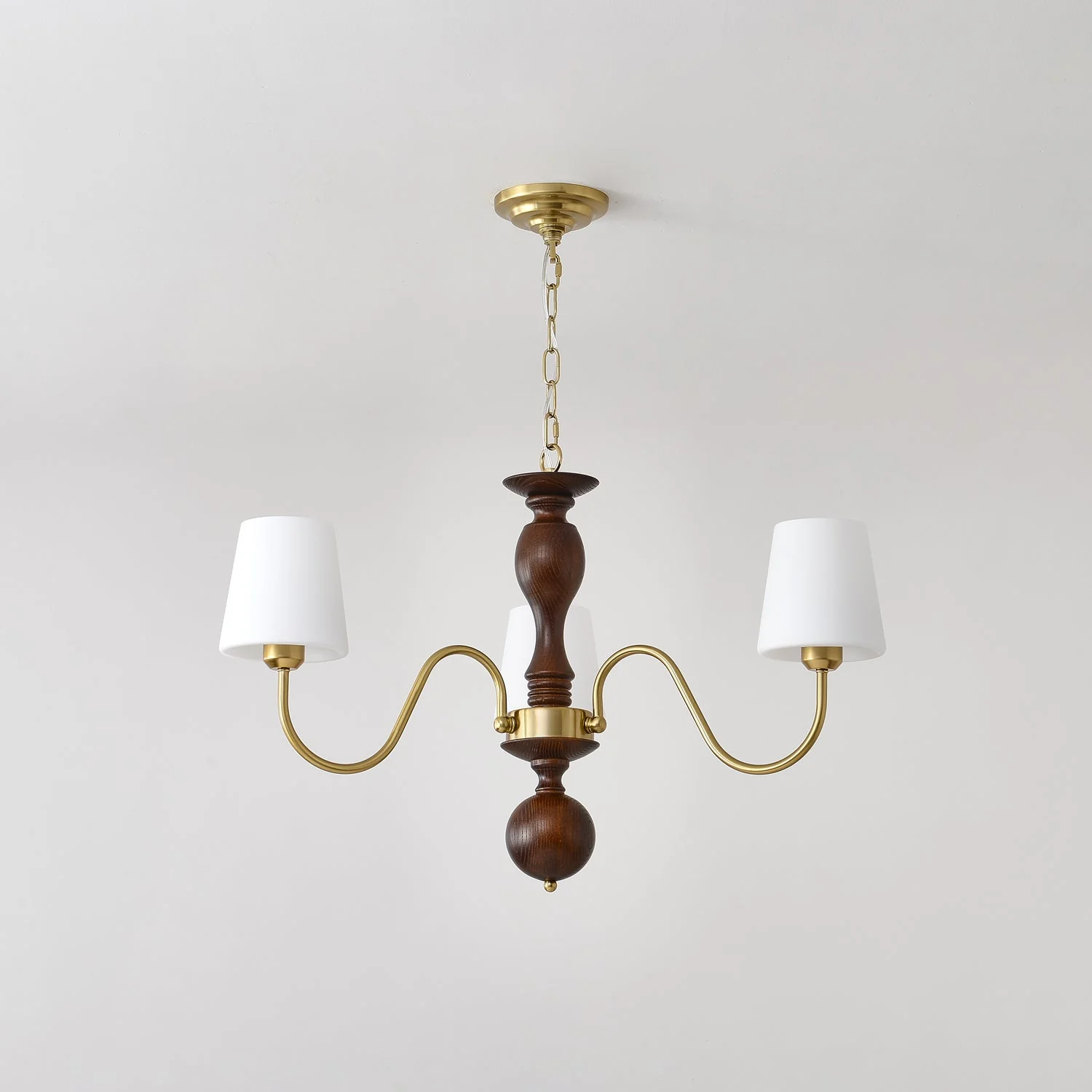 Lustra Chandelier Brass Wood Rustic Vintage - Image 7