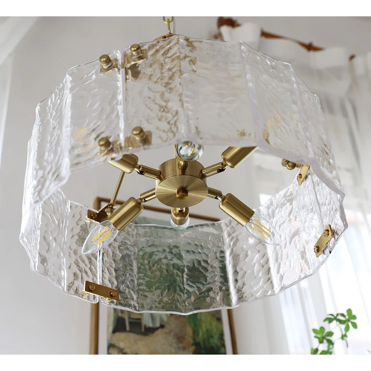 Lustra Chandelier Calvert Clear Textured Glass - Image 12