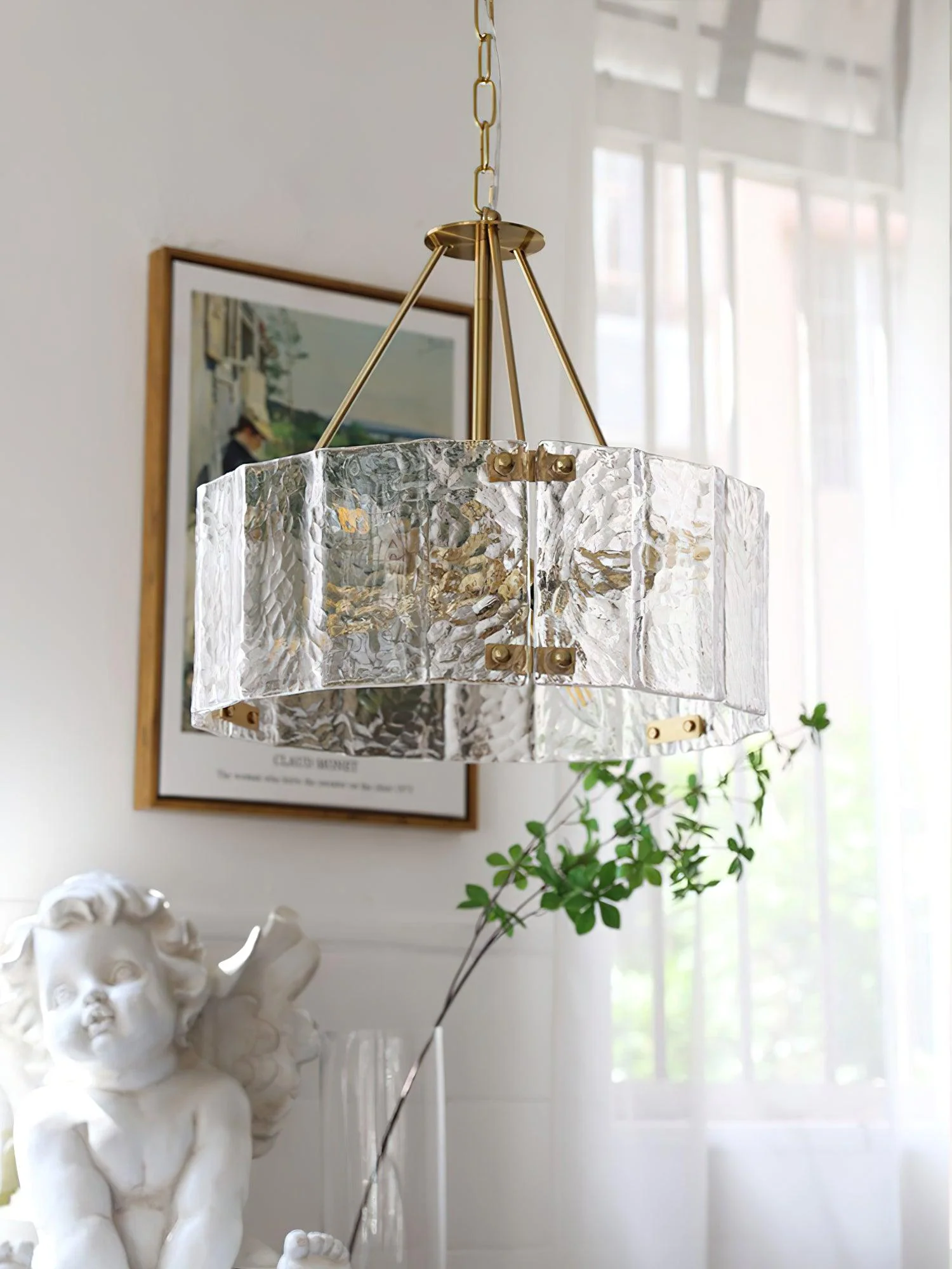 Lustra Chandelier Calvert Clear Textured Glass - Image 7