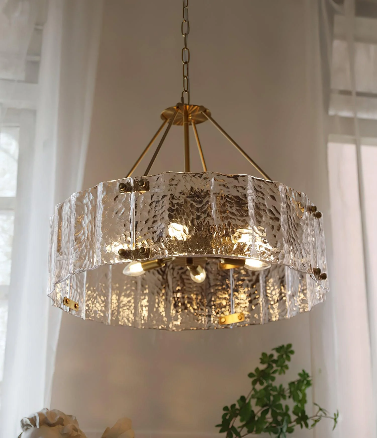 Lustra Chandelier Calvert Clear Textured Glass - Image 9