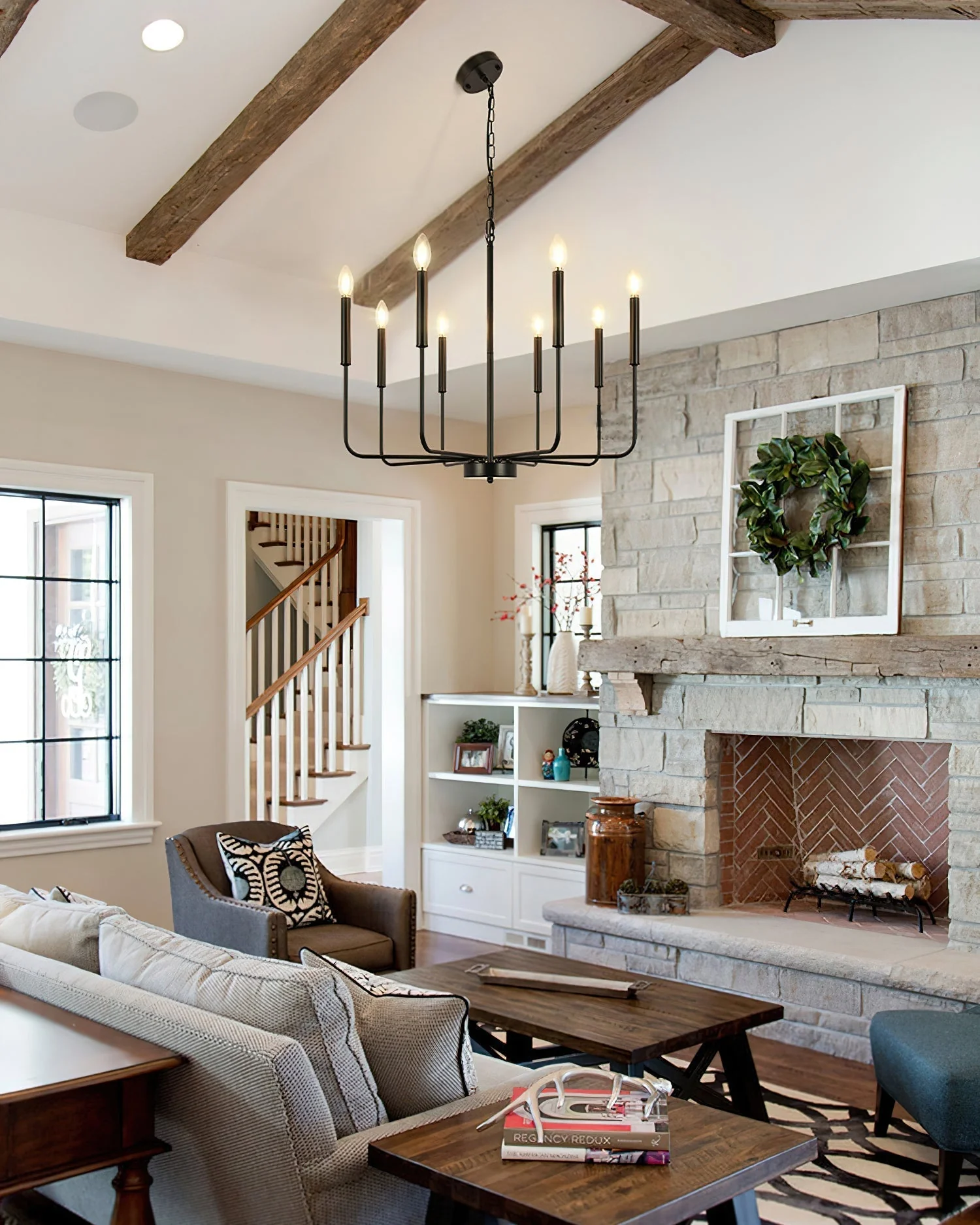 Lustra Chandelier Candle Arm Modern - Image 3