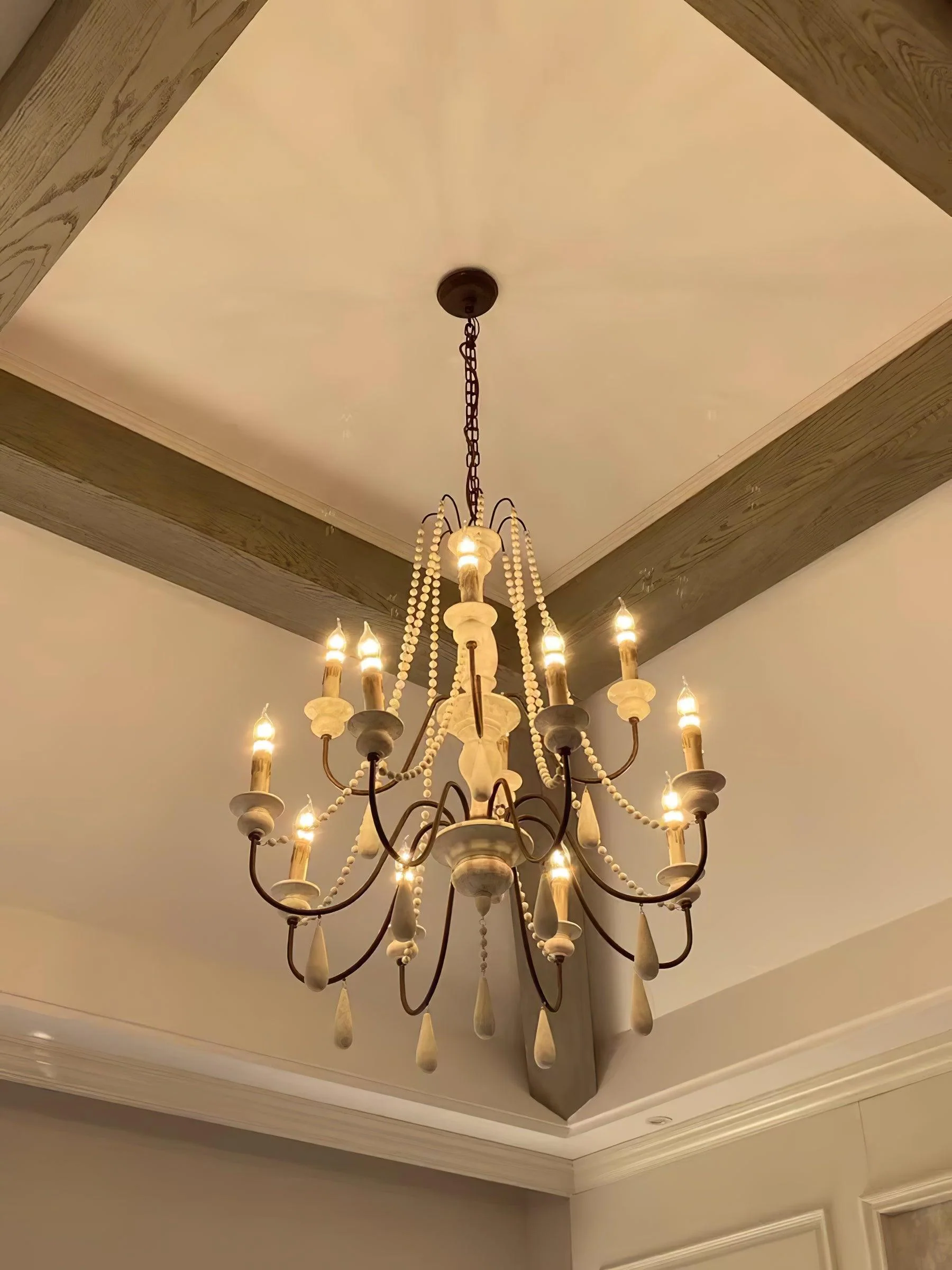 Lustra Chandelier Candle Scroll Arm Rustic - Image 17