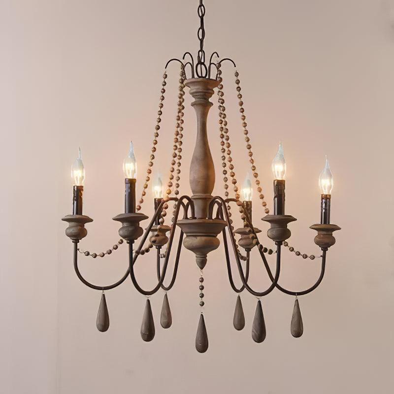 Lustra Chandelier Candle Scroll Arm Rustic - Image 44