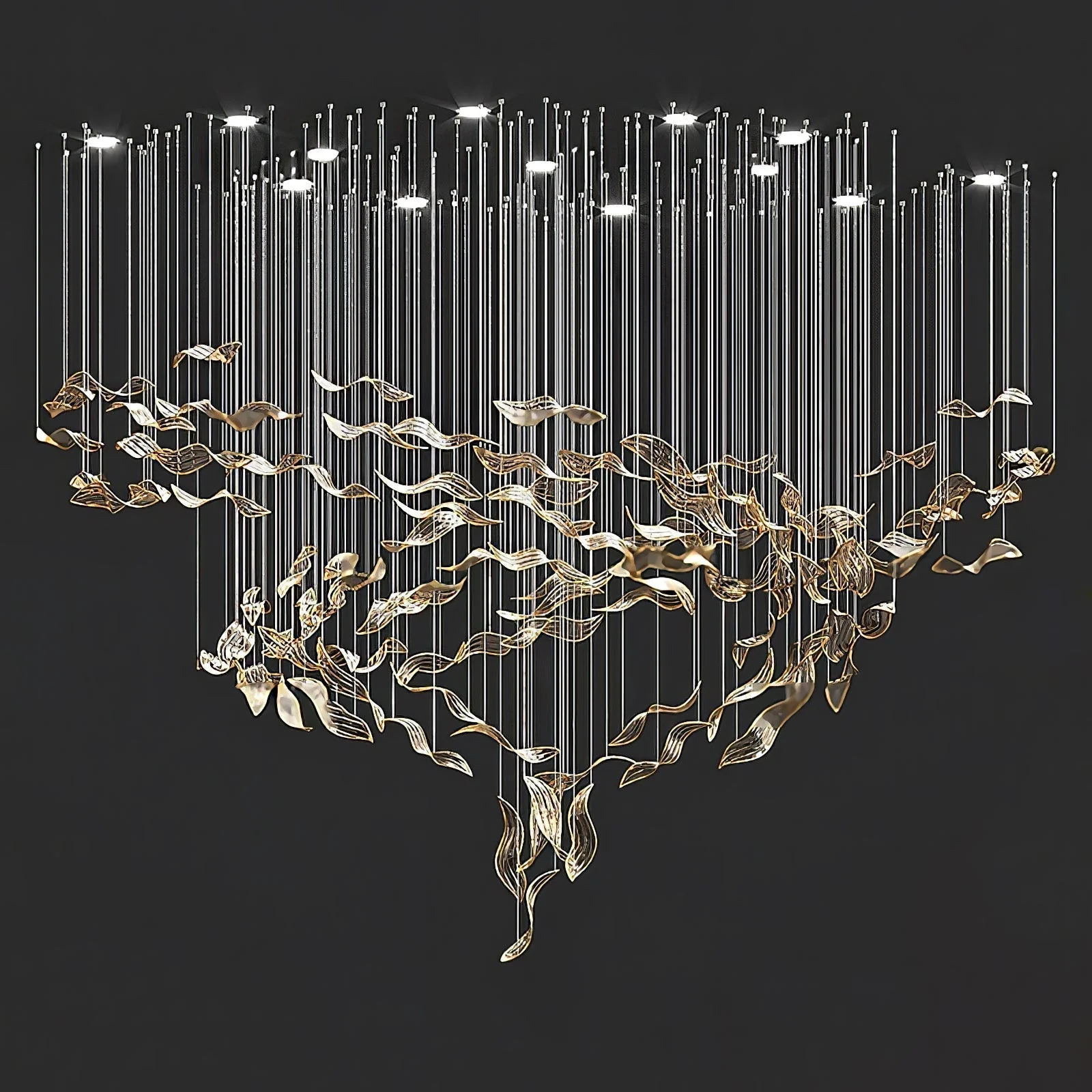 Lustra Chandelier Cascading Leaf Luxe - Image 18