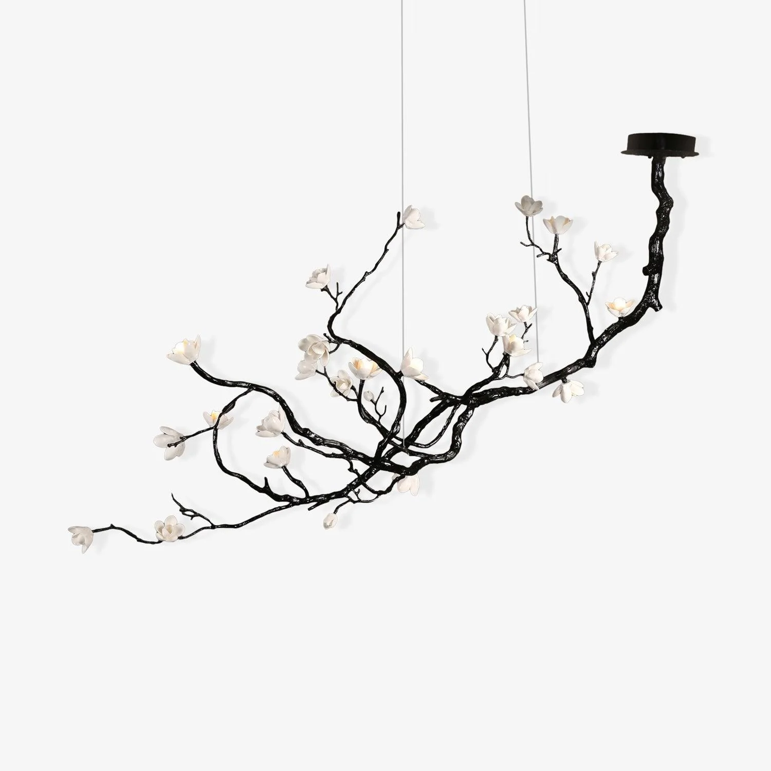 Lustra Chandelier Ceramic Flower Black Branch