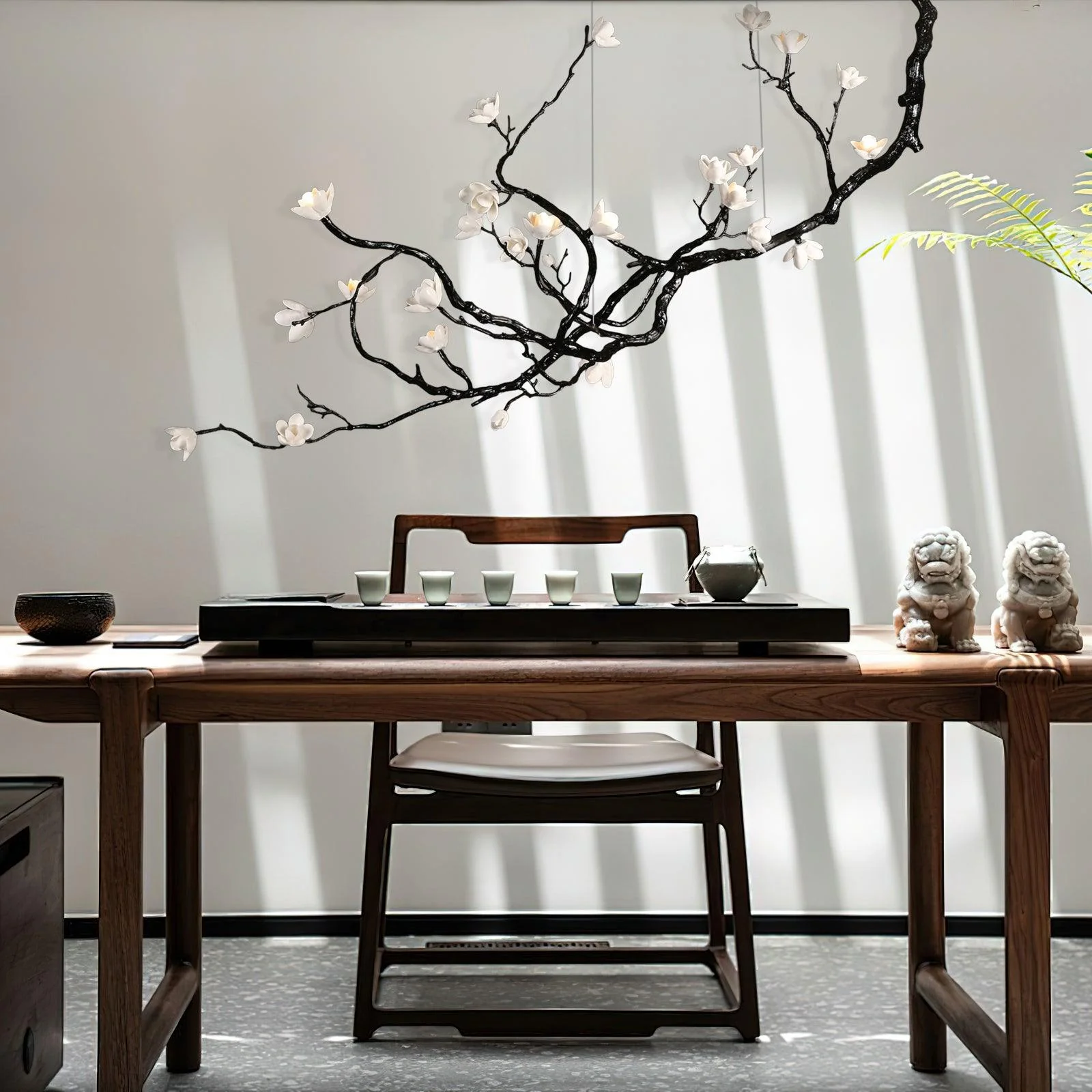 Lustra Chandelier Ceramic Flower Black Branch - Image 13