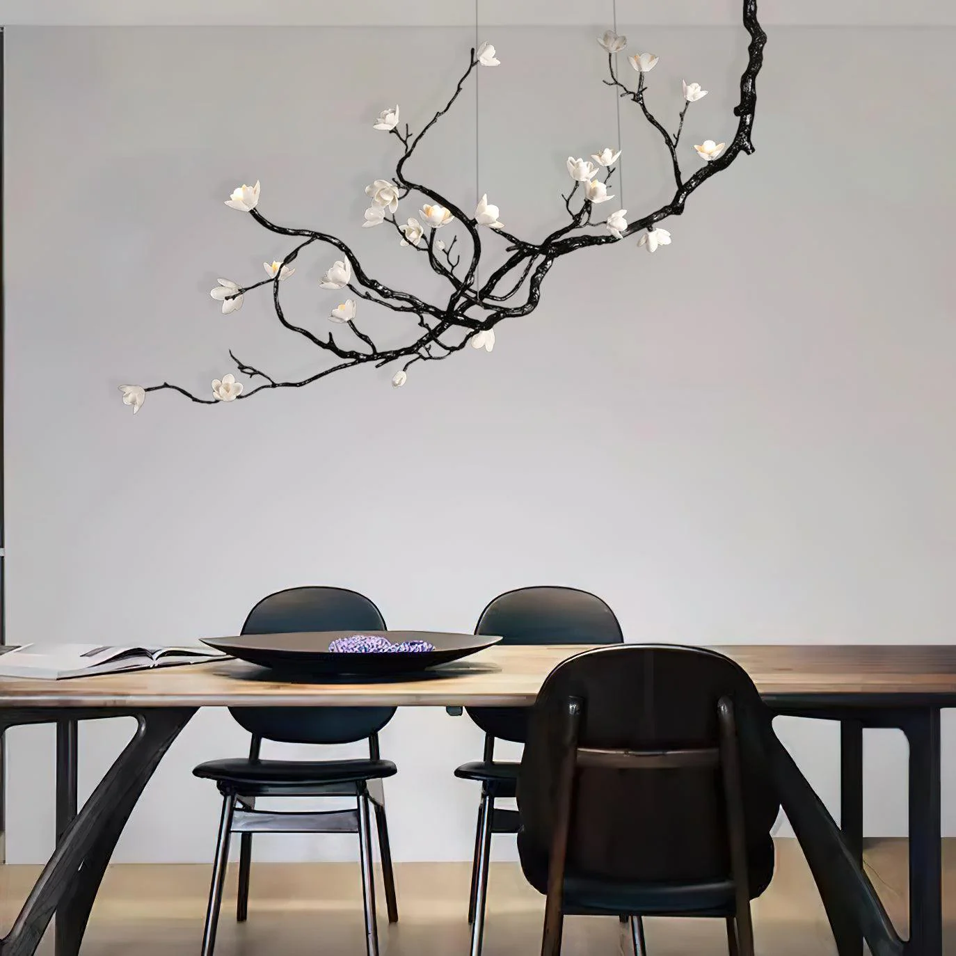 Lustra Chandelier Ceramic Flower Black Branch - Image 3