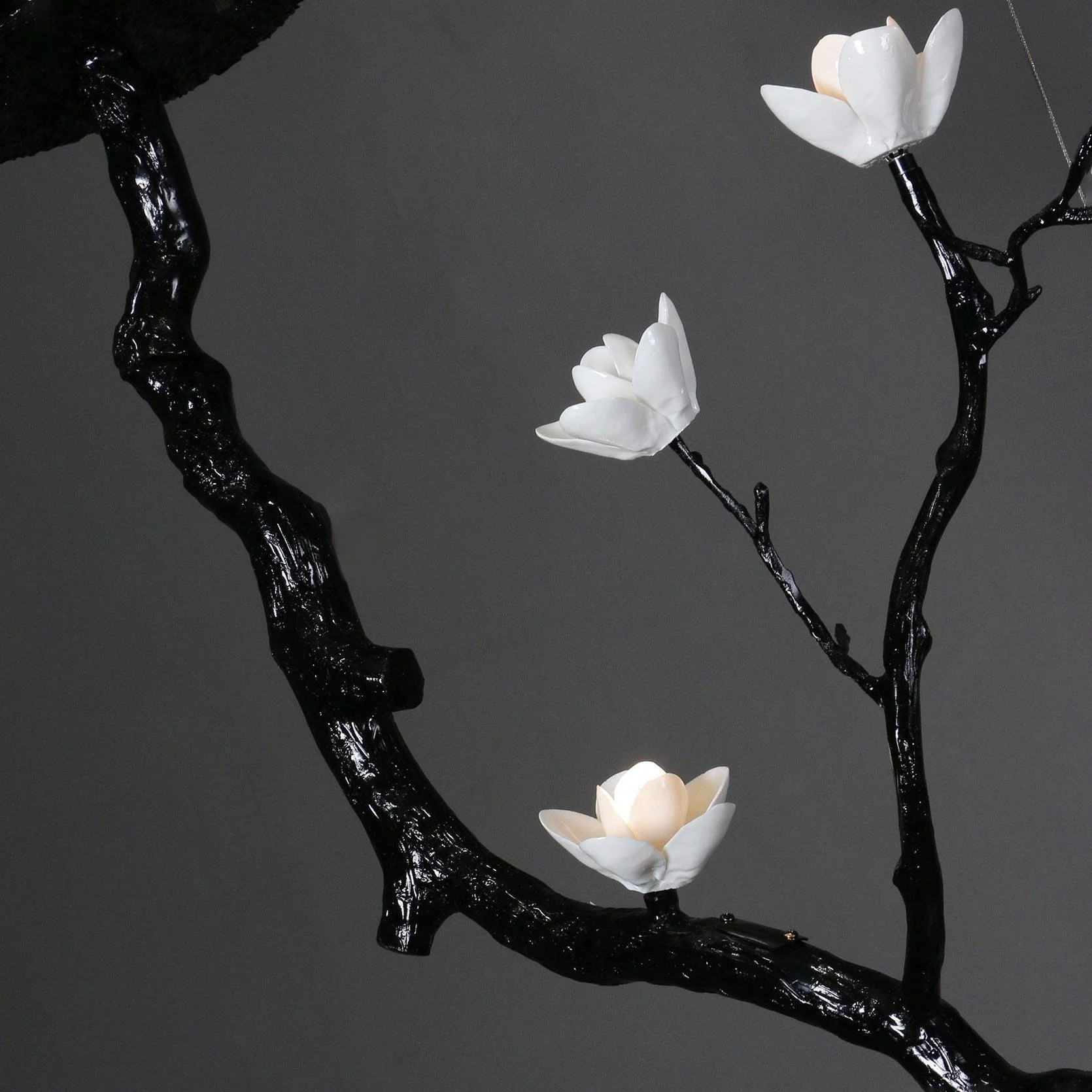 Lustra Chandelier Ceramic Flower Black Branch - Image 5