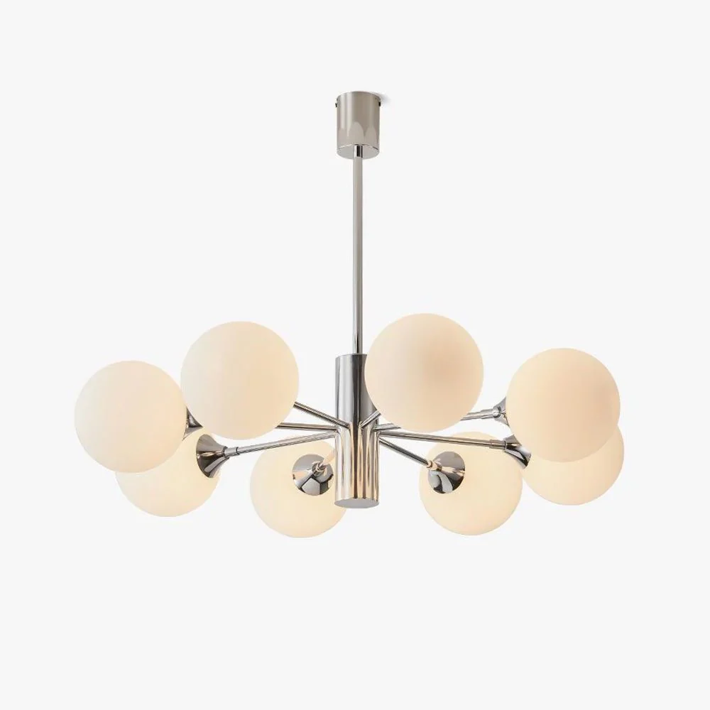 Lustra Chandelier Chrome Glass Globe
