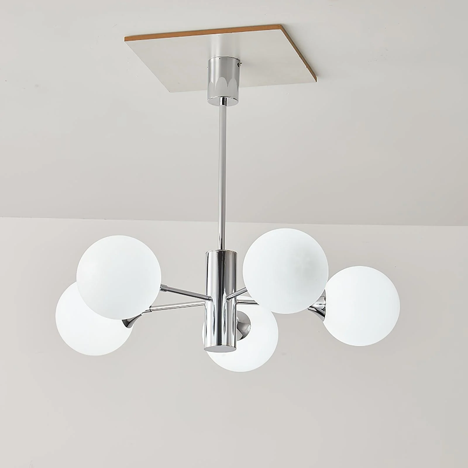 Lustra Chandelier Chrome Glass Globe - Image 10