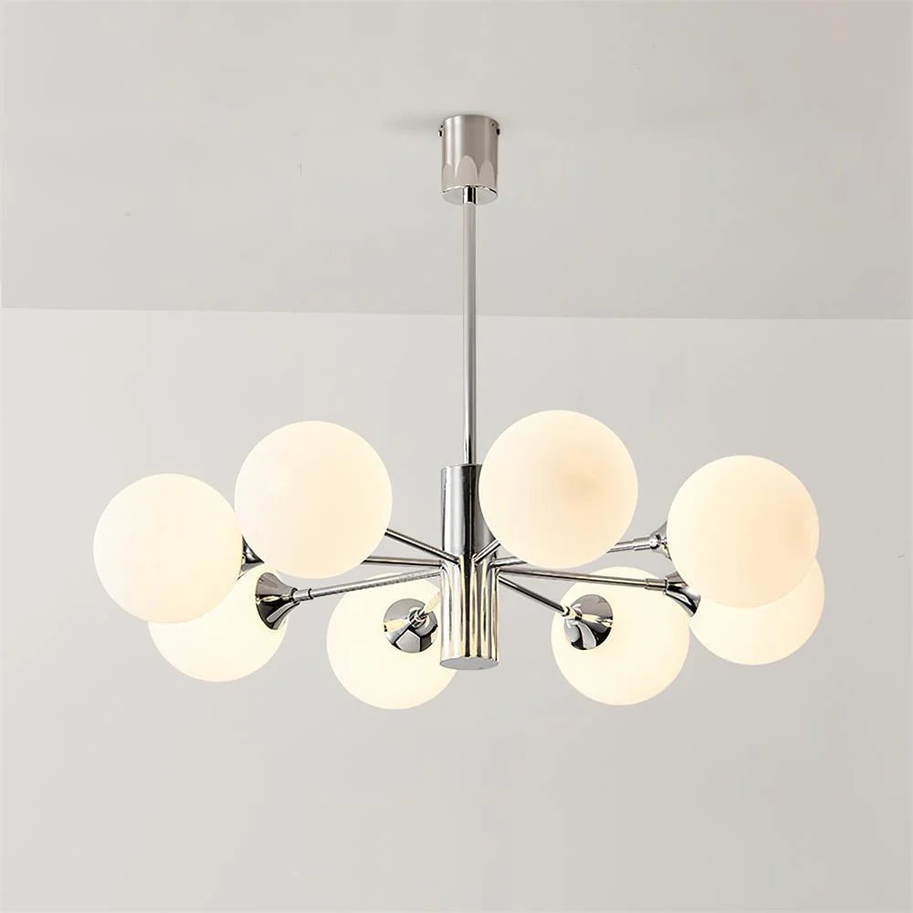 Lustra Chandelier Chrome Glass Globe - Image 13