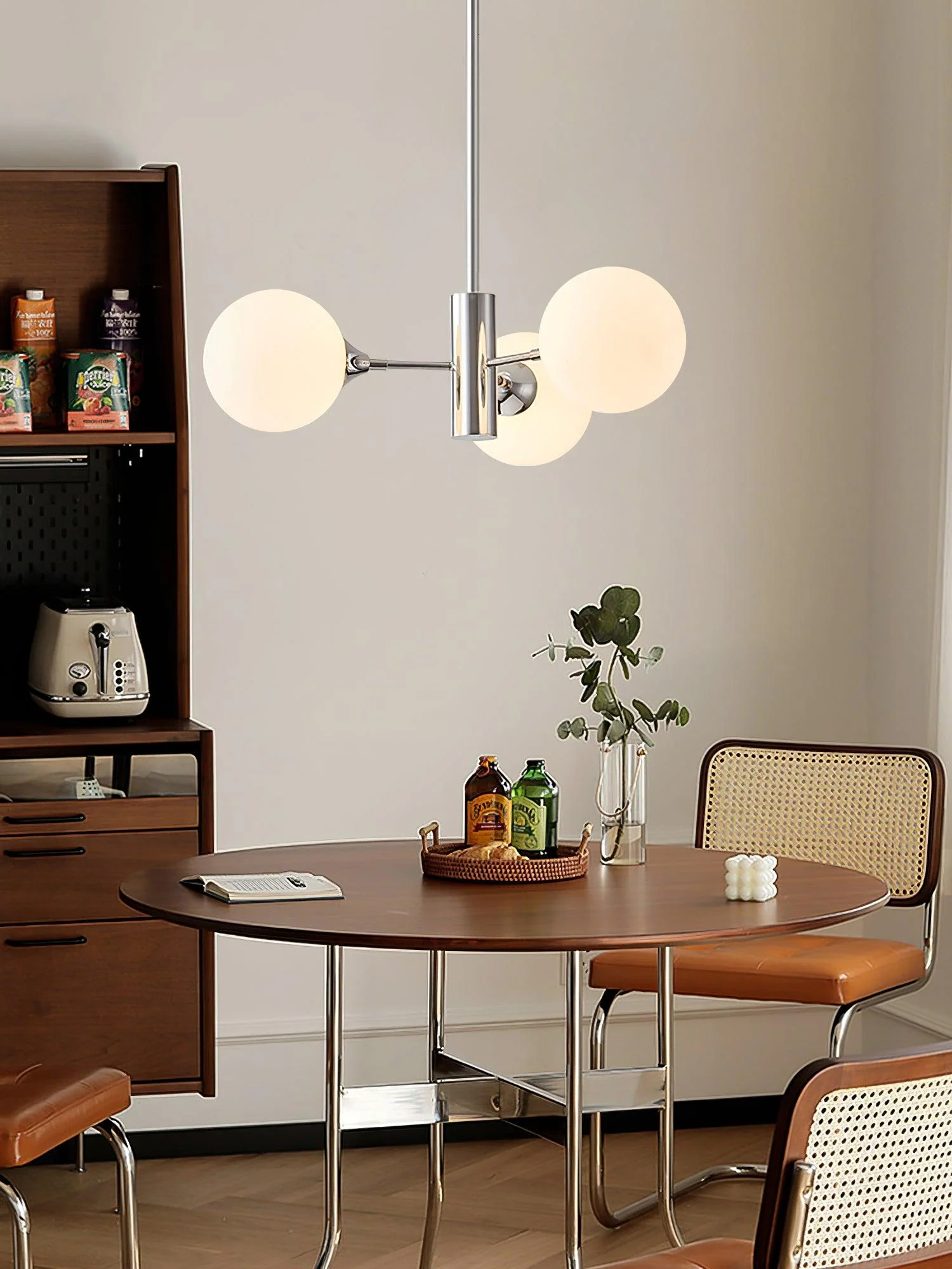 Lustra Chandelier Chrome Glass Globe - Image 27