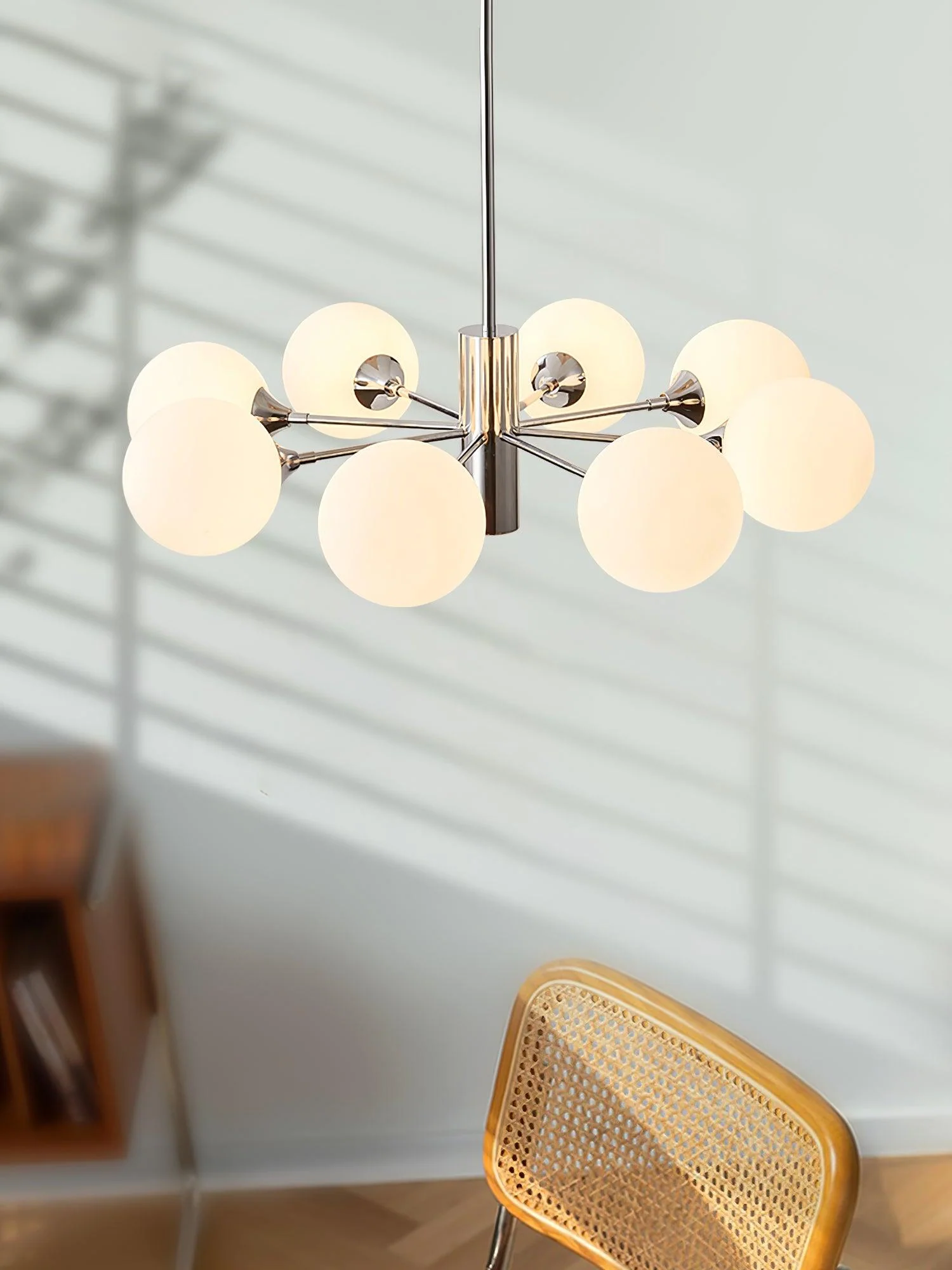 Lustra Chandelier Chrome Glass Globe - Image 30