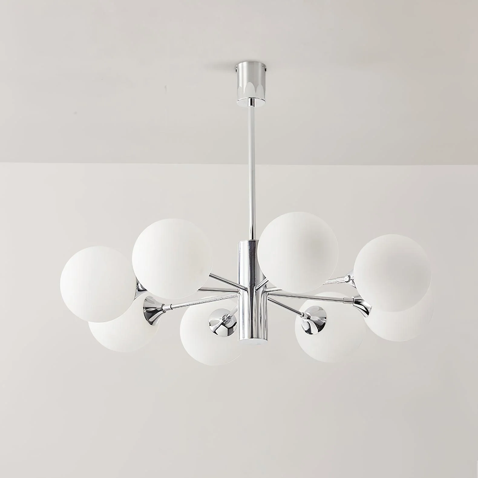 Lustra Chandelier Chrome Glass Globe - Image 5