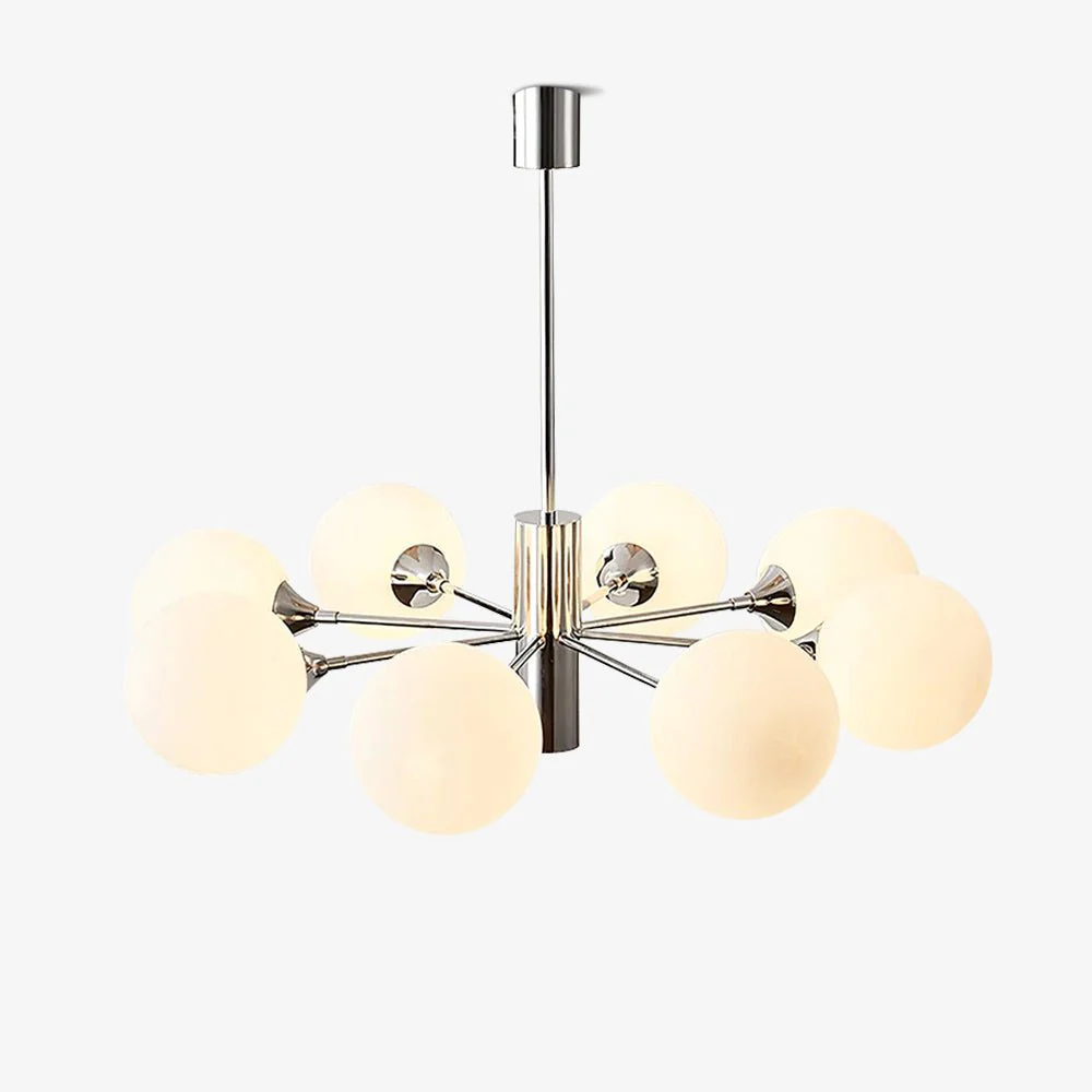 Lustra Chandelier Chrome Glass Globe - Image 6