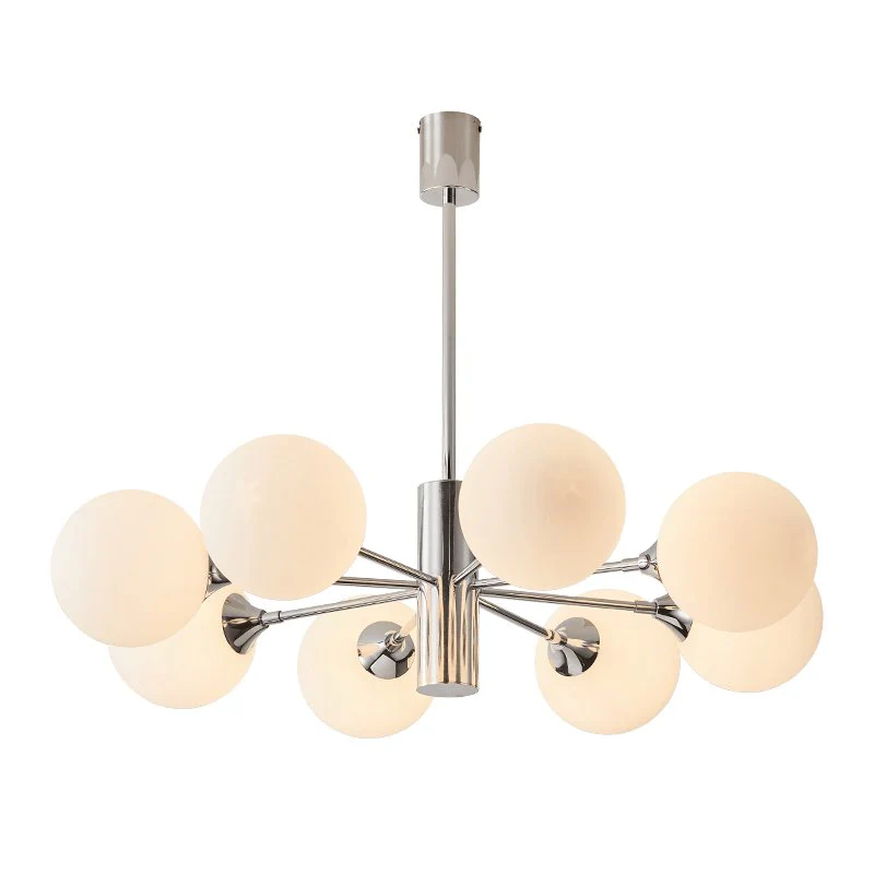 Lustra Chandelier Chrome Glass Globe - Image 7