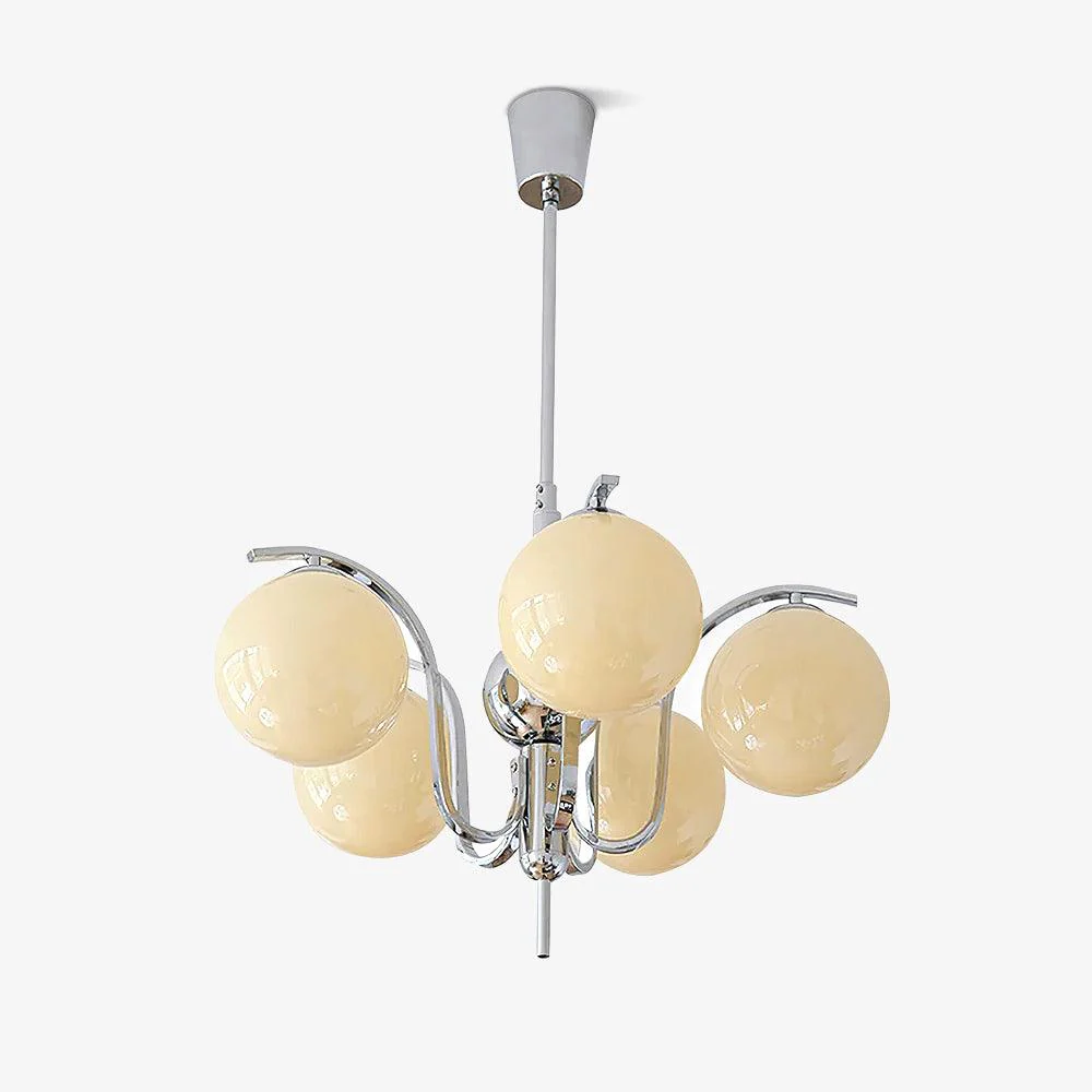 Lustra Chandelier Chrome Glass Modo Deco Elegant