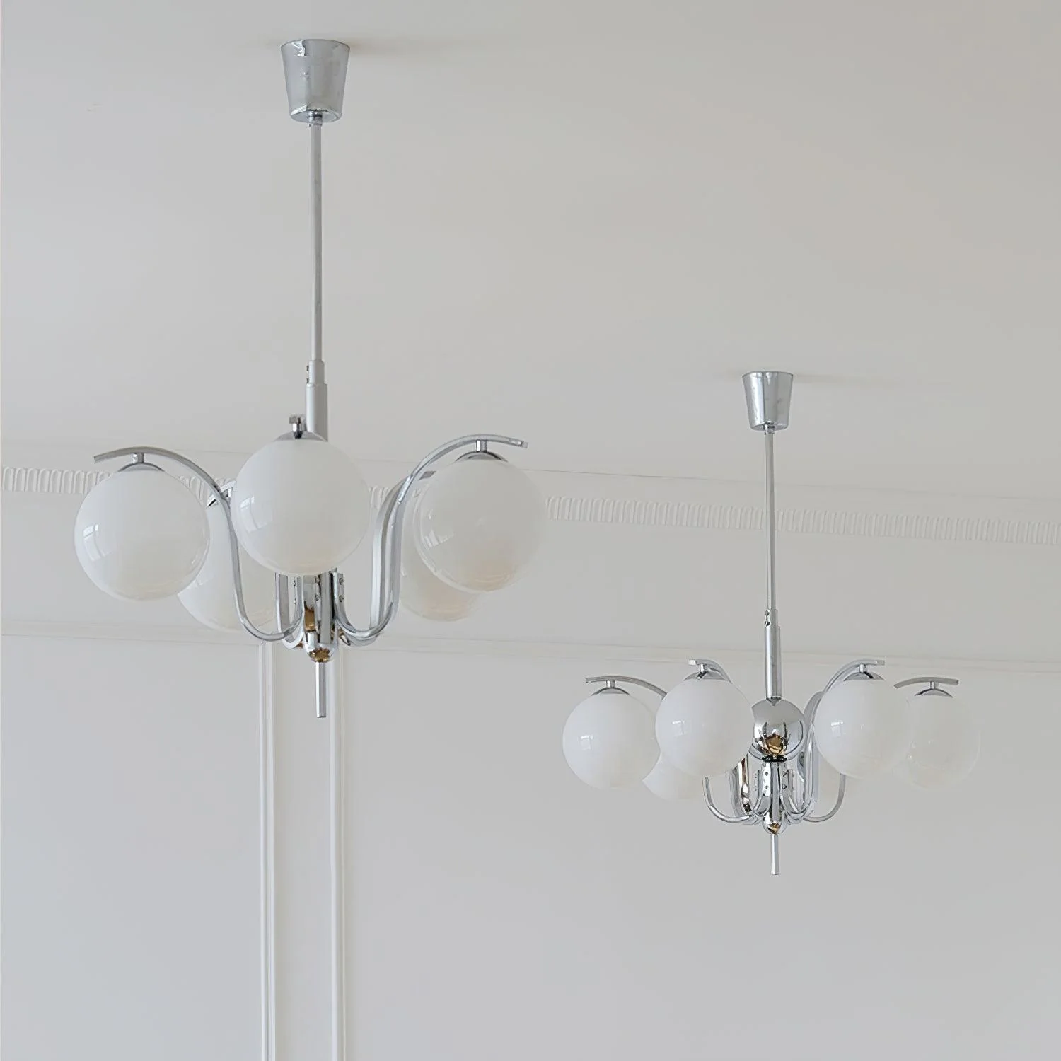Lustra Chandelier Chrome Glass Modo Deco Elegant - Image 15